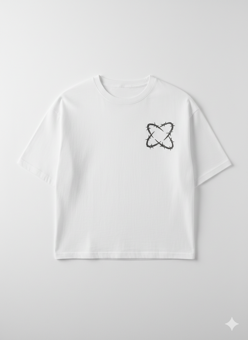 Signature Script Back Print Oversized T-Shirt – White