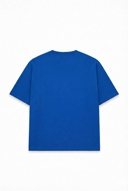 ALLER CLAIR SCRIPT TEE — ROYAL BLUE
