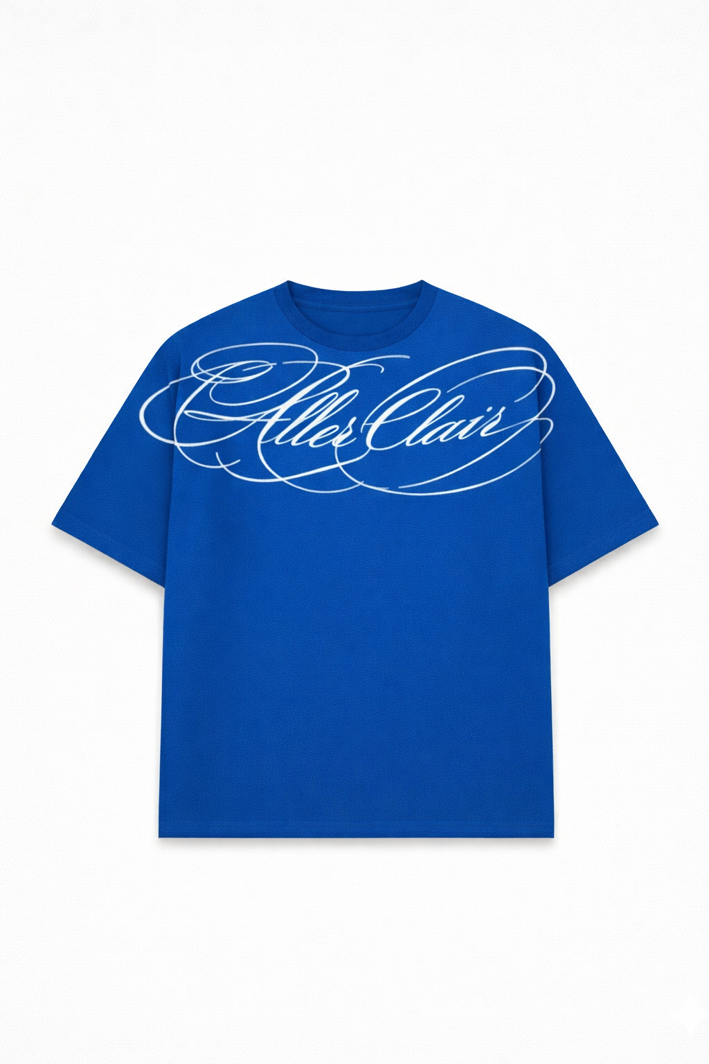 ALLER CLAIR SCRIPT TEE — ROYAL BLUE