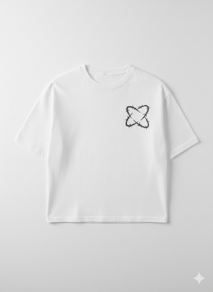 Signature Script Back Print Oversized T-Shirt – White